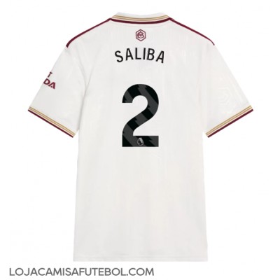 Camisa de Futebol Arsenal William Saliba #2 Equipamento Alternativo 2025-26 Manga Curta Camisa de Futebol Arsenal William Saliba #2 Equipamento Alternativo 2025-26 Manga Curta